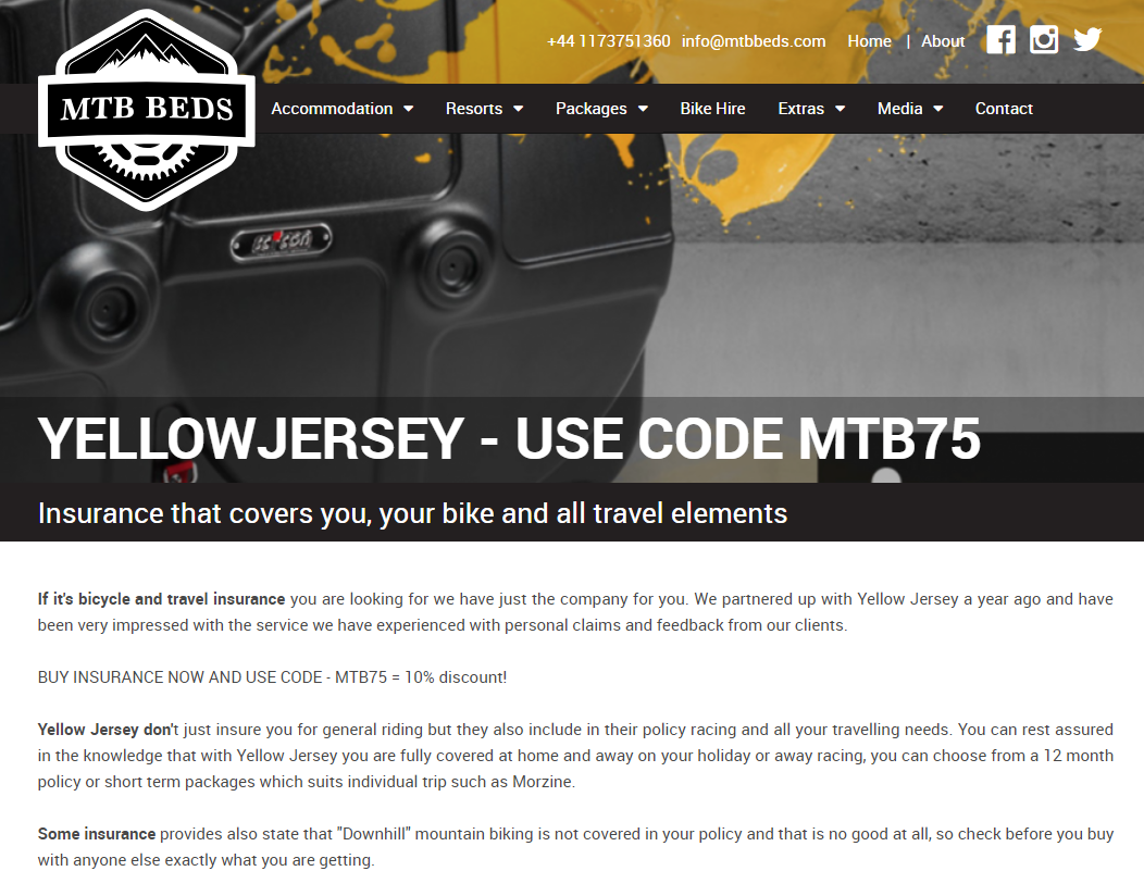 affiliate marketing. MTB beds affiliate page, website screenshot.